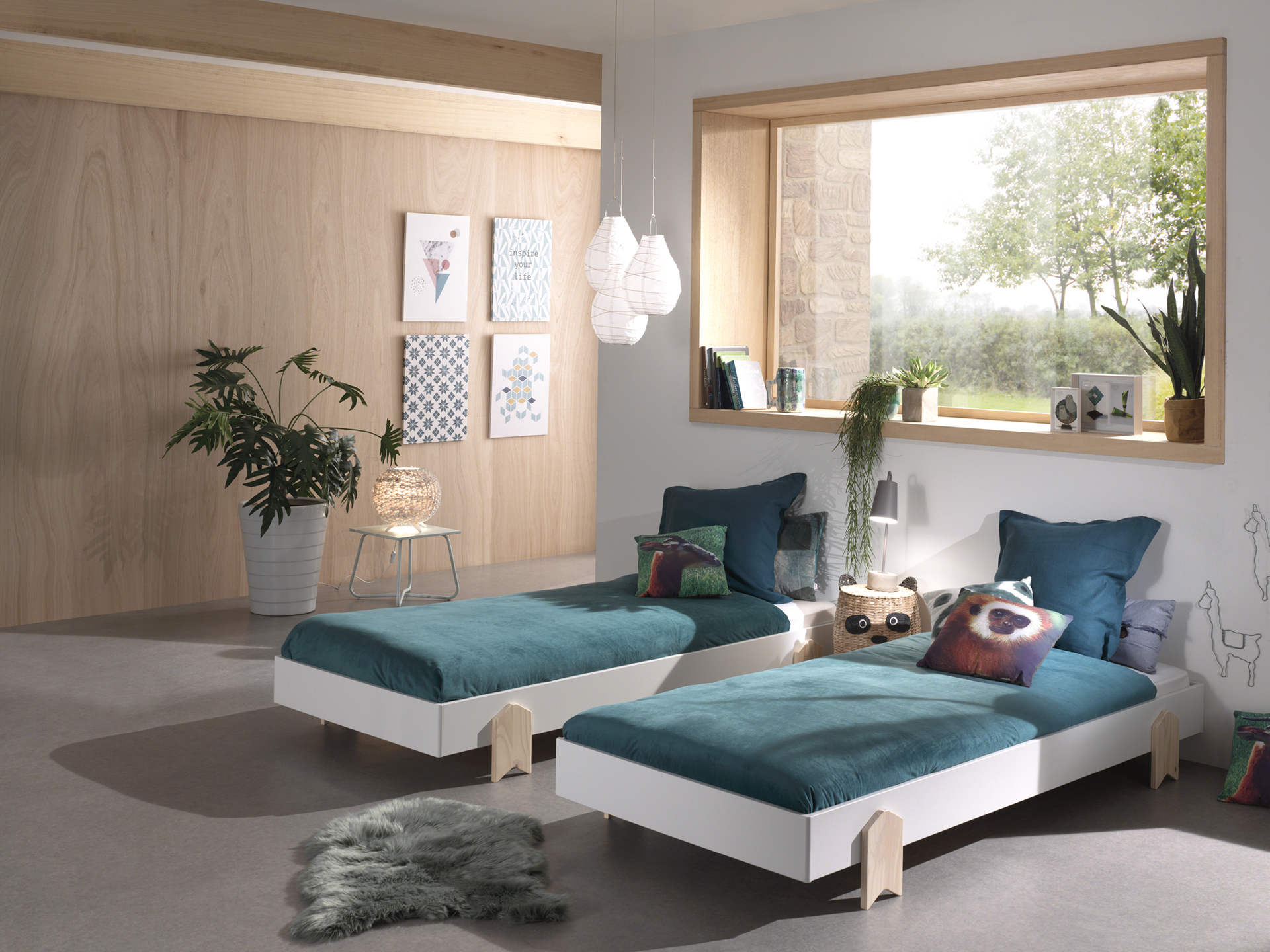 LUCEVI - Modulo Pijl Stapelbare bedden - 2 stuks - Wit - 90x200 cm