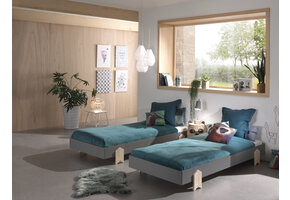 LUCEVI - Modulo Pijl Stapelbare bedden - 2 stuks - Grijs - 90x200 cm