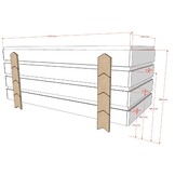 LUCEVI - Modulo Pijl Stapelbare bedden - 4 stuks - Grijs - 90x200 cm