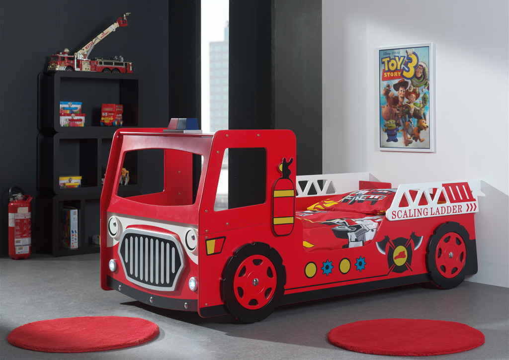 LUCEVI - Carbeds Fire Truck Bed 90x200cm - Rood