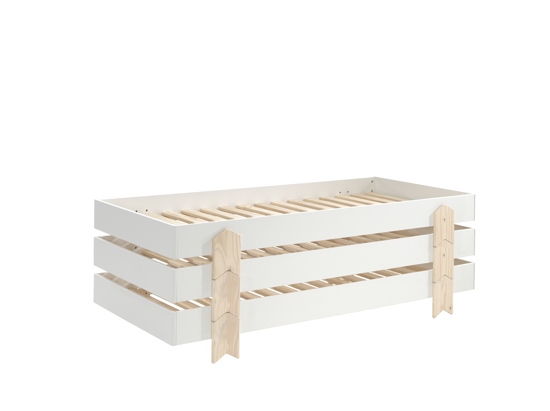 LUCEVI - Modulo Pijl Stapelbare bedden - 3 stuks - Wit - 90x200 cm