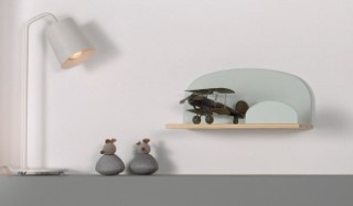 LUCEVI - Kiddy bed + Nachtkastje + Hangplankjes - Cool Grey - 90x200 cm