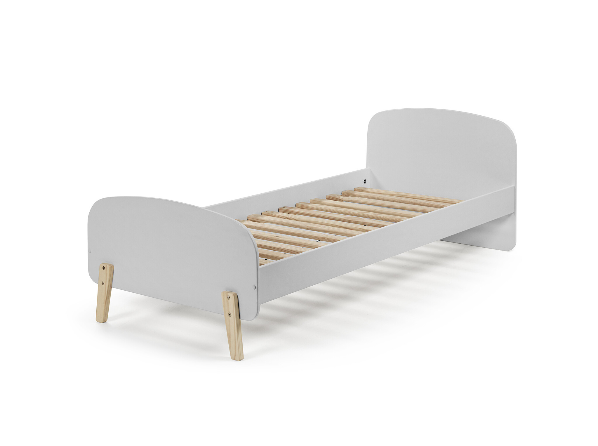 LUCEVI - Kiddy bed + Nachtkastje + Hangplankjes - Cool Grey - 90x200 cm