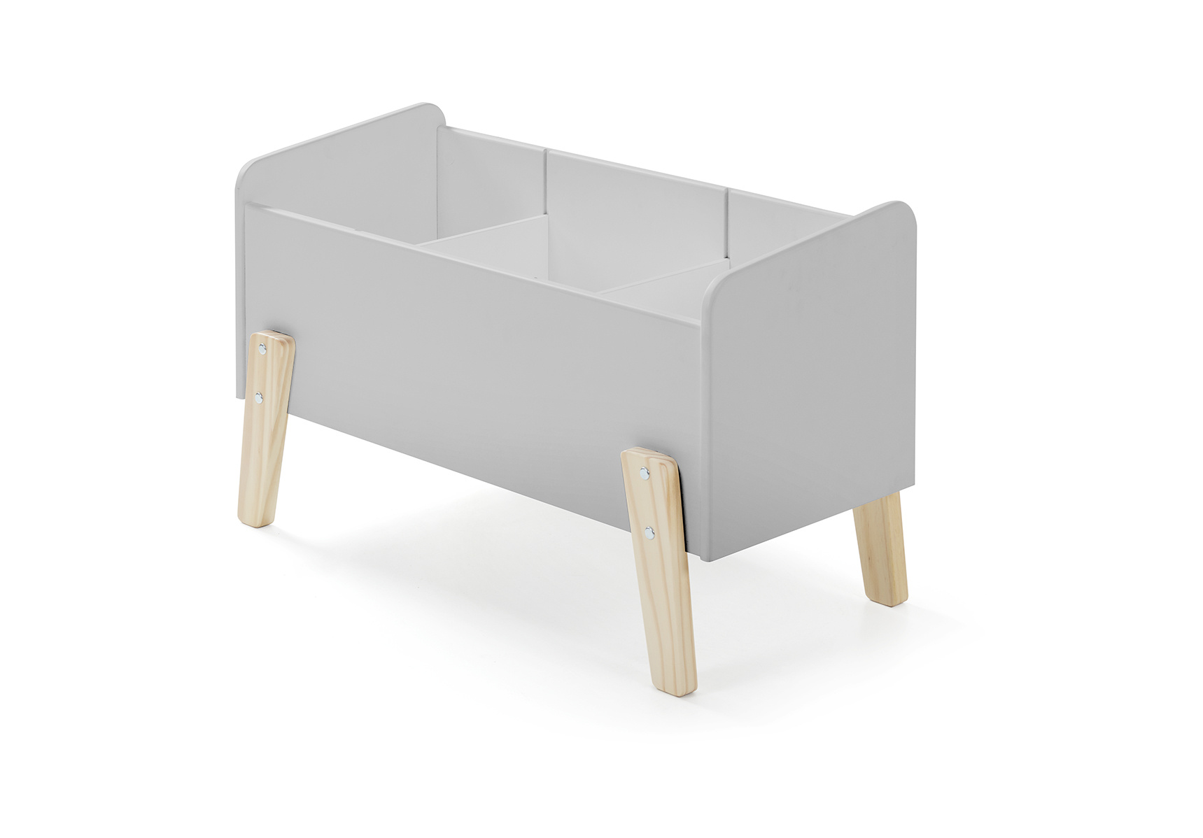 LUCEVI - Kiddy bed + Nachtkastje + Speelkoffer - Cool Grey - 90x200 cm