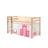 LUCEVI - Pino Halfhoogslaper + Ladder + Princess Gordijntjes - Bruin - 90x200 cm