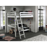 LUCEVI - Pino Mezzanine Bed + Ladder + Slaapfauteuil - Wit - 140x200 cm