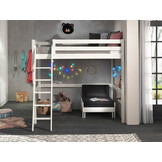 LUCEVI - Pino Mezzanine Bed + Ladder + Slaapfauteuil - Wit - 140x200 cm