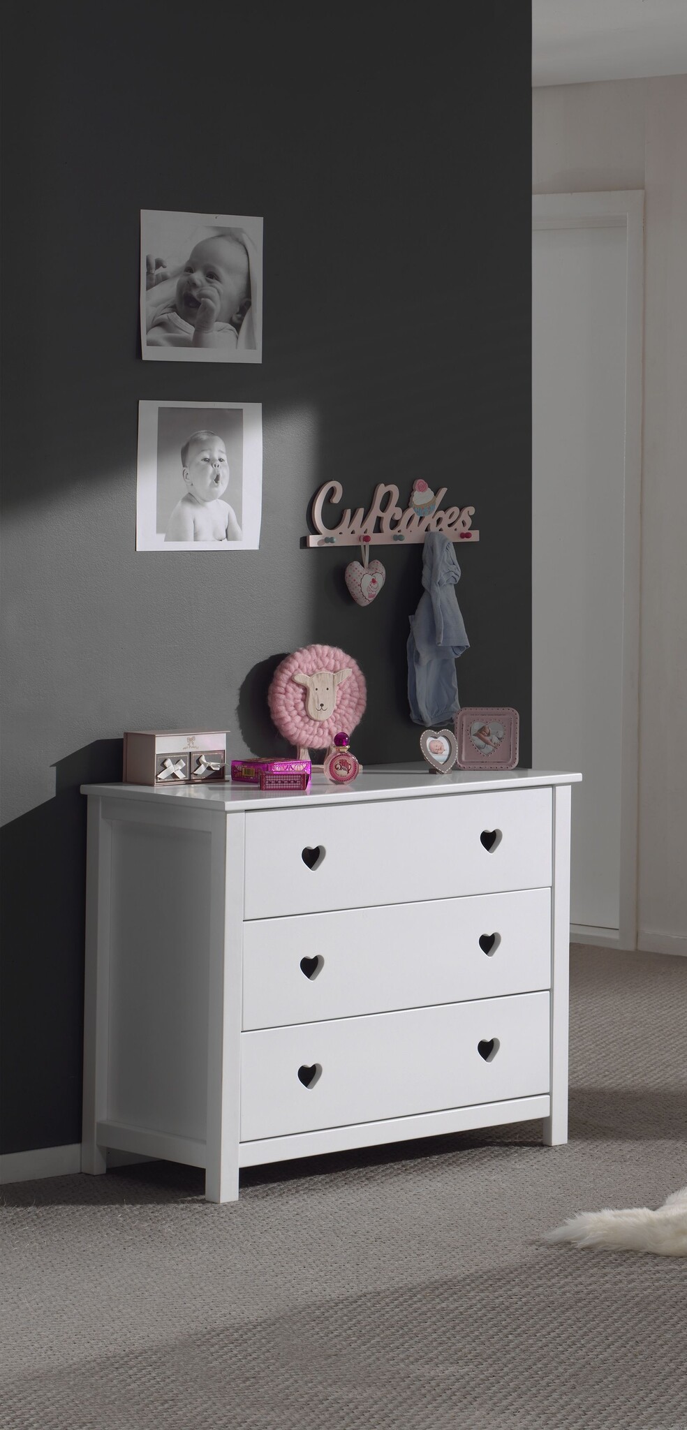 LUCEVI - Amori Commode 3 Laden - Wit - 90x50 cm