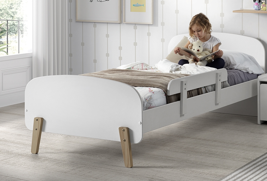 LUCEVI - Kiddy bed + Uitvalbeveiliging - Wit - 90x200 cm