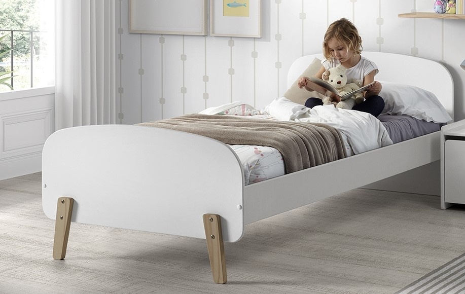 LUCEVI - Kiddy bed + Nachtkastje + Speelkoffer - Wit - 90x200 cm
