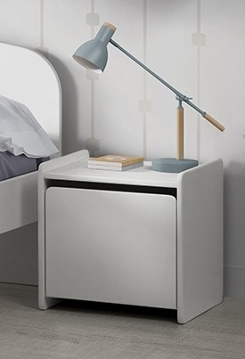 LUCEVI - Kiddy bed + Nachtkastje + Speelkoffer - Wit - 90x200 cm