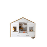 LUCEVI - Babs 90 Huisbed + Rolbed - Wit - 90x200 cm