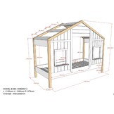 LUCEVI - Babs 90 Huisbed + Rolbed - Wit - 90x200 cm