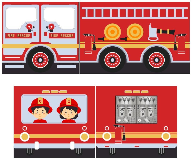 LUCEVI - Pino Halfhoogslaper H115CM + Ladder + Glijbaan + Fire Truck Gordijntjes - Grijs - 90x200 cm