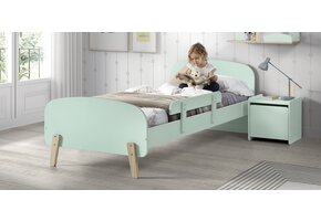 LUCEVI - Kiddy bed + Nachtkastje + Uitvalbeveiliging - Mint Green - 90x200 cm