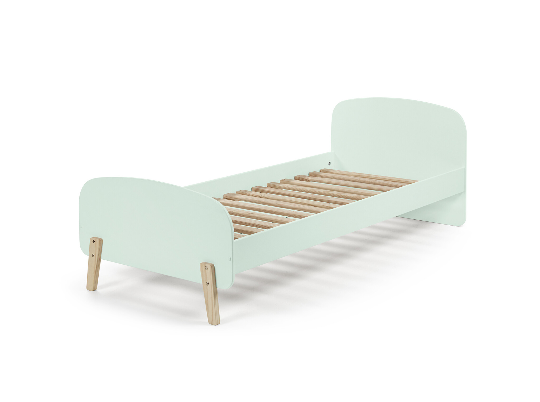 LUCEVI - Kiddy bed + Nachtkastje + Uitvalbeveiliging - Mint Green - 90x200 cm