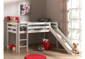 LUCEVI - Pino Halfhoogslaper met Glijbaan 90x200cm - Wit - H115CM