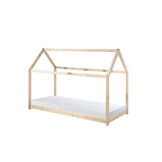 LUCEVI - Cabane bed + Lattenbodem + Matras - Bruin - 90x200x10 cm