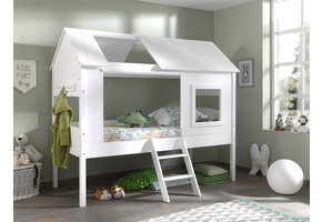 LUCEVI - Charlotte Huisbed + Lattenbodem - Wit - 90x200 cm