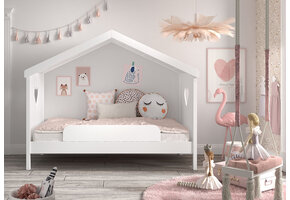 LUCEVI - Amori 90 Huisbed Zonder Rug + Lattenbodem - Wit - 90x200 cm