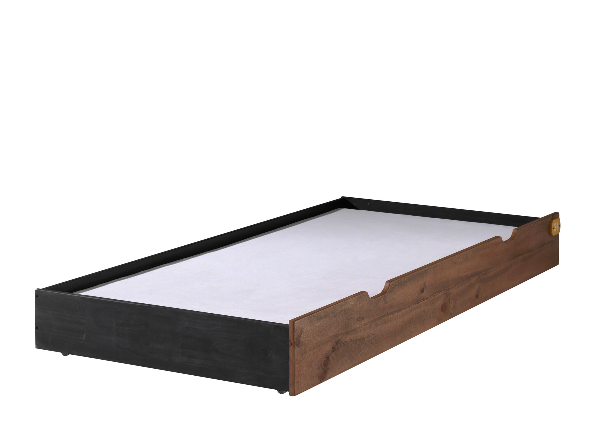 LUCEVI - Alex bed + Lattenbodem + Rolbed + Nachtkastje + 3 Deurs Kleerkast - Bruin - 90x200 cm