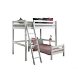 LUCEVI - Pino Mezzanine bed 140x200 cm + Ladder + Bed 90x200 cm - Wit