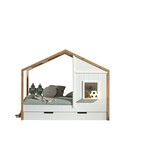 LUCEVI - Babs 91 Huisbed + Rolbed - Wit - 90x200 cm