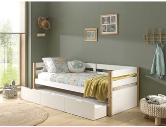 LUCEVI - Margrit Kajuitbed + Rolbed - Wit - 90x200 cm