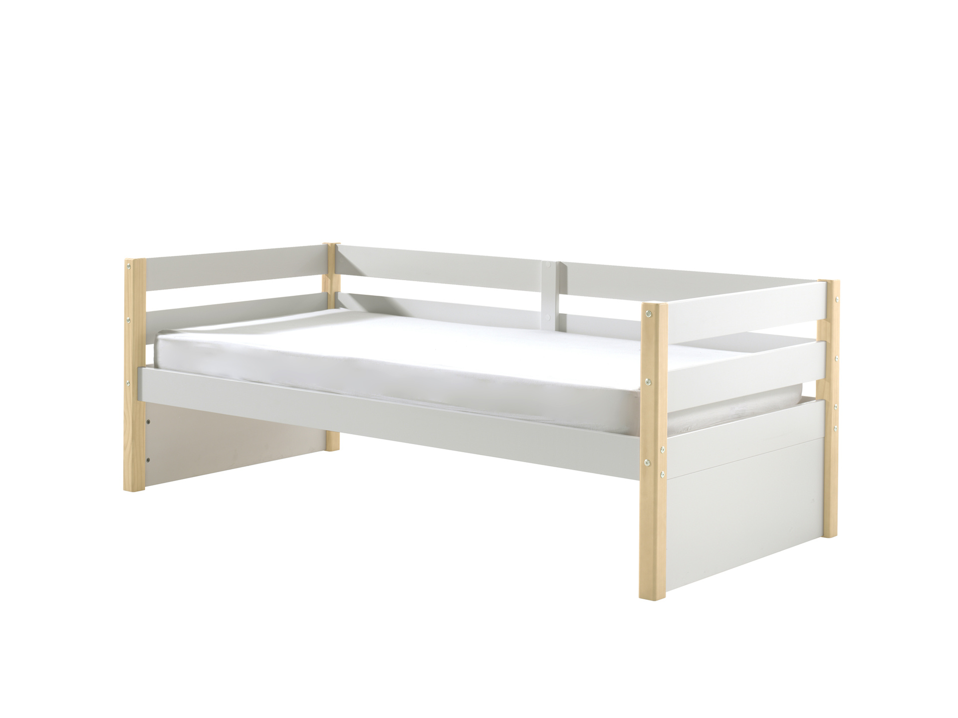 LUCEVI - Margrit Kajuitbed + Rolbed - Wit - 90x200 cm
