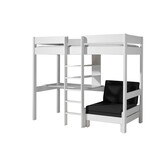 LUCEVI - Pino Mezzanine bed + Slaapfauteuil + Matras - Wit - 90x200 cm