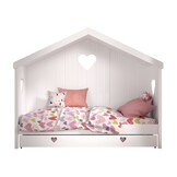 LUCEVI - Amori 91 Huisbed Met Rug + Lattenbodem + Rolbed - Wit - 90x200 cm