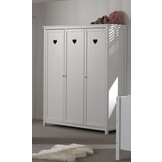 LUCEVI - Amori Kajuitbed + Rolbed + Nachtkastje + 3 Deurs Kleerkast + Bureau - Wit - 90x200 cm