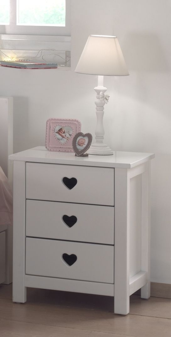 LUCEVI - Amori bed + Lattenbodem + Nachtkastje + 2 Deurs Kleerkast + Bureau + Boekenkast - Wit - 90x200 cm