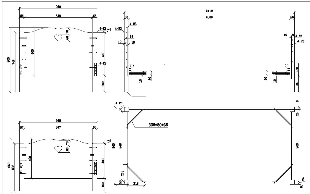 LUCEVI - Amori bed + Lattenbodem + Nachtkastje + 2 Deurs Kleerkast + Bureau + Boekenkast - Wit - 90x200 cm