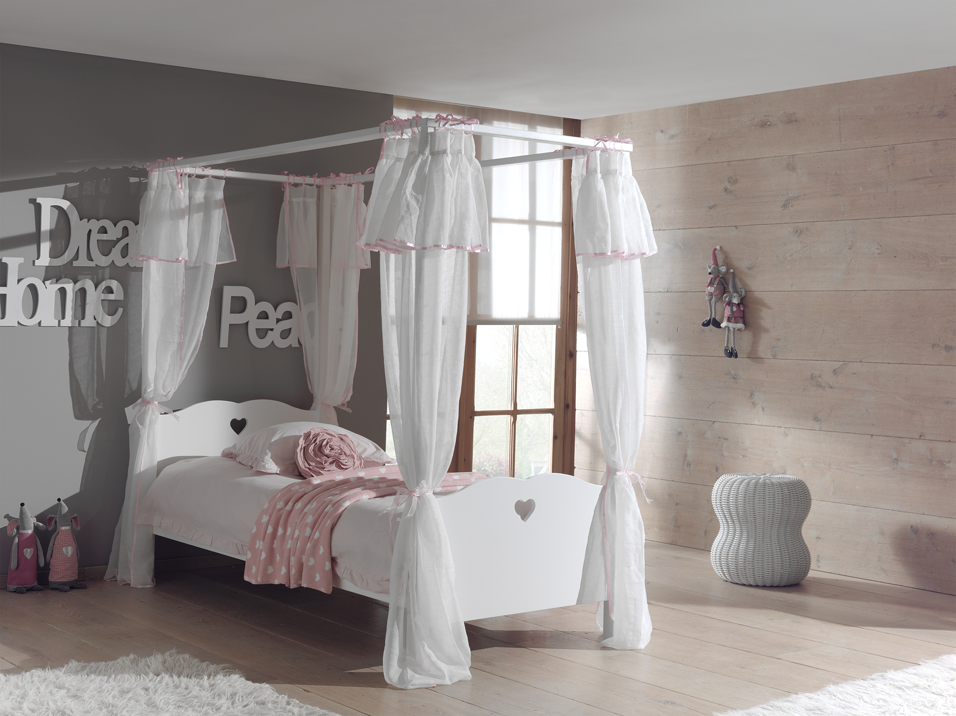 LUCEVI - Amori Hemelbed + Bedlinnen - Wit - 90x200 cm