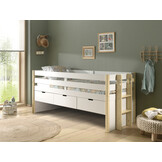 LUCEVI - Margrit Kajuitbed met 3 laden 90x200cm - Wit