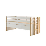 LUCEVI - Margrit Kajuitbed met 3 laden 90x200cm - Wit