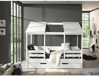 LUCEVI - Housebed 09 Huisbed + Rolbed - Wit - 90x200 cm