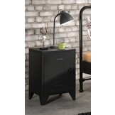 LUCEVI - Bronxx bed + Nachtkastje - Zwart - 90x200 cm