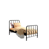 LUCEVI - Bronxx bed + Nachtkastje - Zwart - 90x200 cm