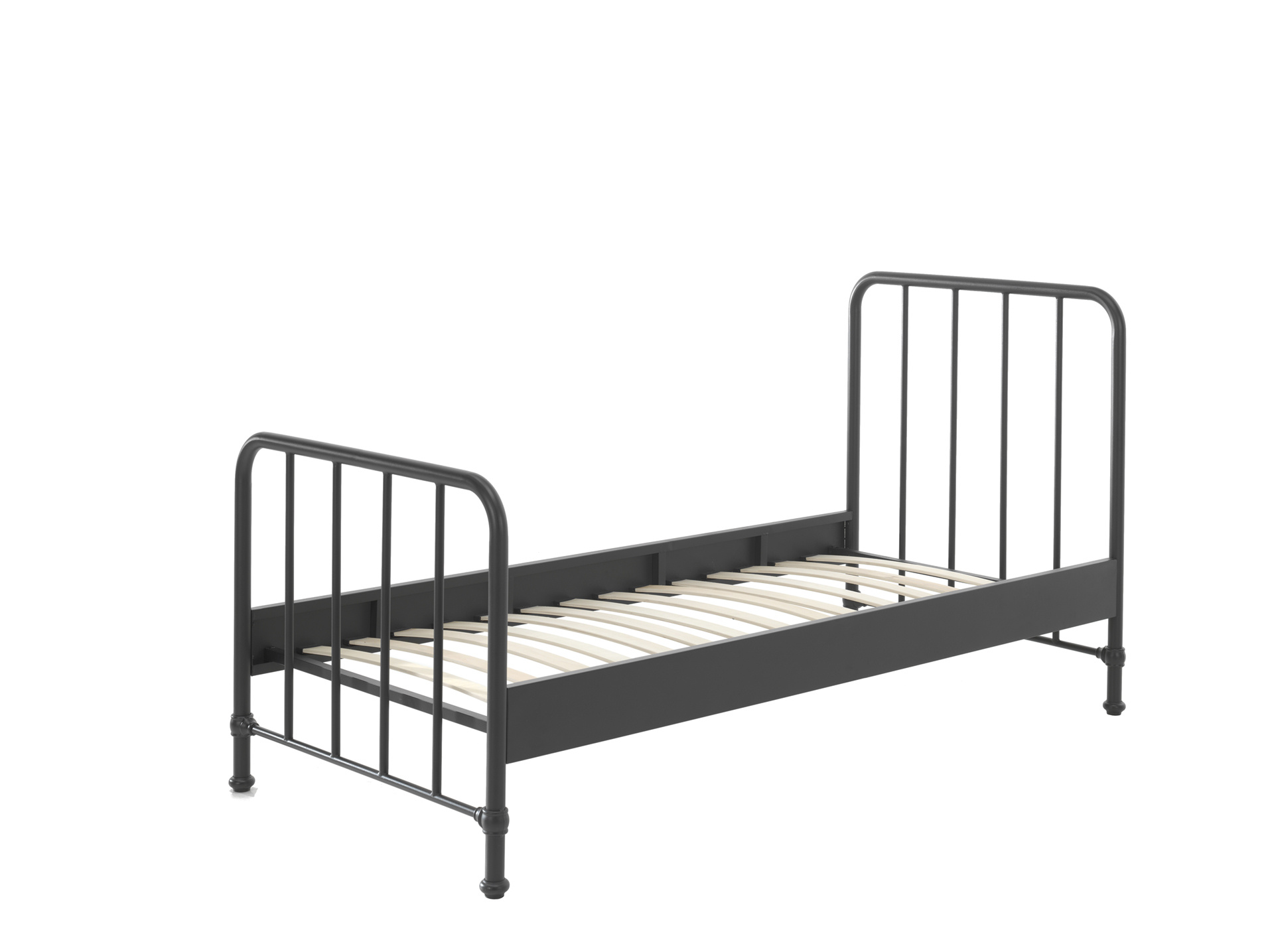LUCEVI - Bronxx bed + Nachtkastje - Zwart - 90x200 cm