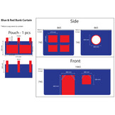 LUCEVI - Pino Halfhoogslaper + Ladder + Set van Domino Gordijntjes - Wit - 90x200 cm