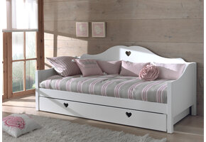 LUCEVI - Amori Kajuitbed + Lattenbodem + Rolbed - Wit - 90x200 cm