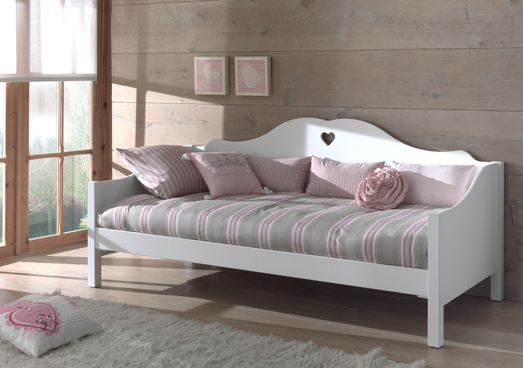 LUCEVI - Amori Kajuitbed + Lattenbodem + Rolbed - Wit - 90x200 cm
