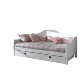 LUCEVI - Amori Kajuitbed + Lattenbodem + Rolbed - Wit - 90x200 cm