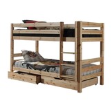 LUCEVI - Pino Stapelbed H140CM + 2 Lades + Ladder - Bruin - 90x200 cm
