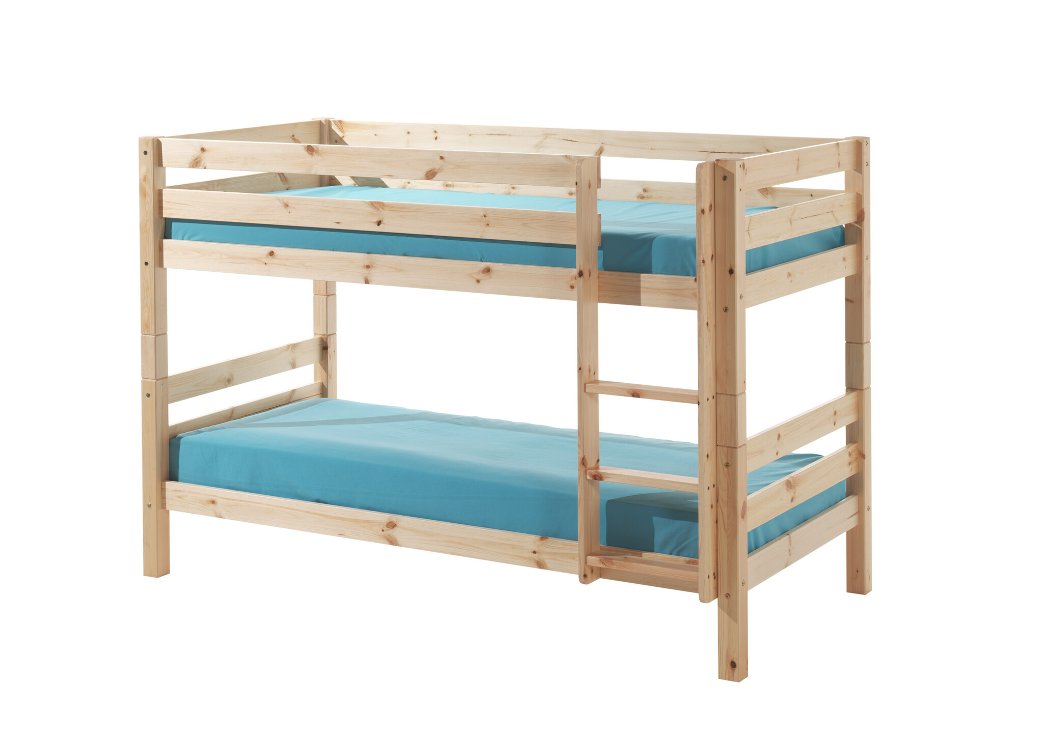 LUCEVI - Pino Stapelbed H140CM + 2 Lades + Ladder - Bruin - 90x200 cm