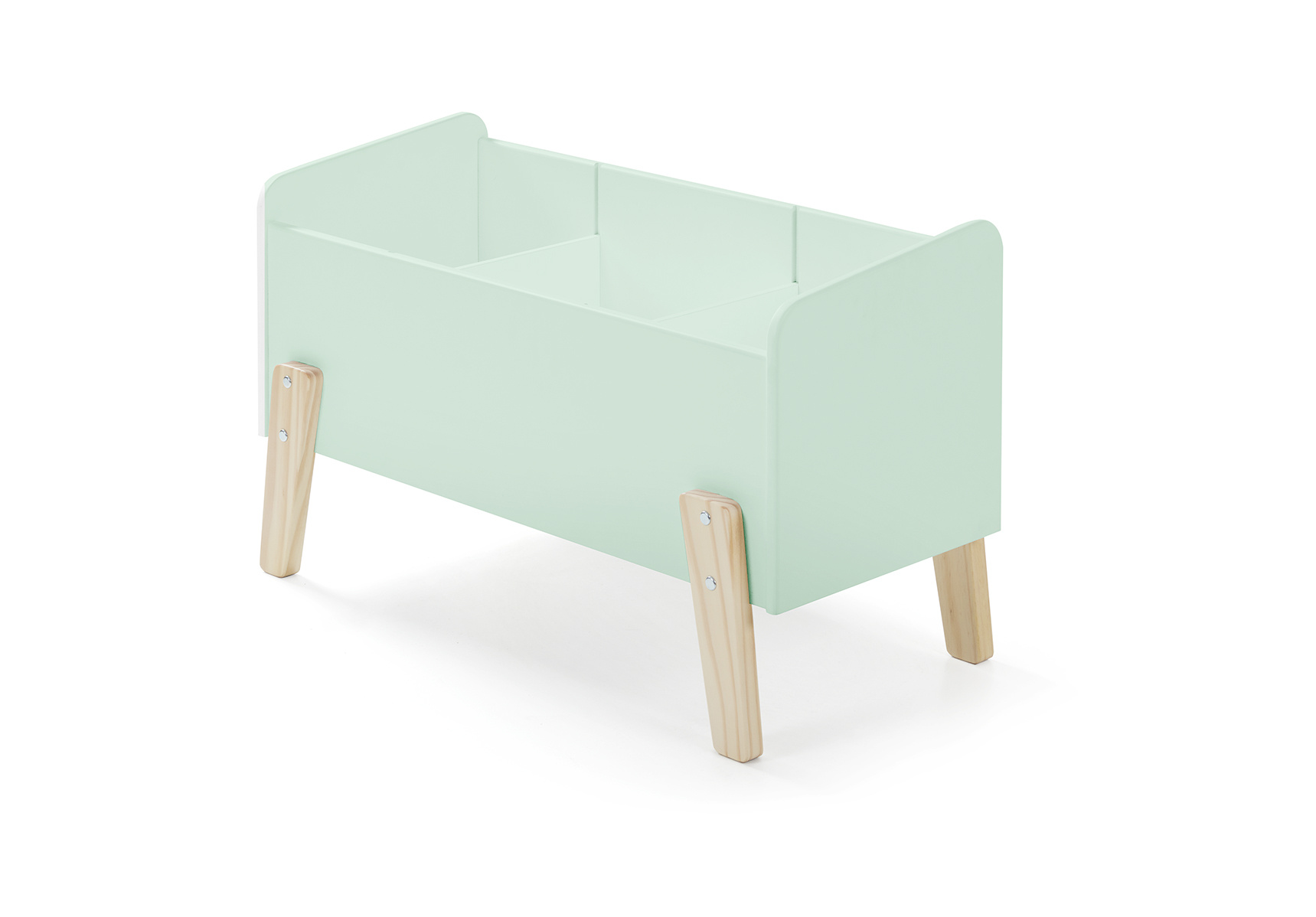 LUCEVI - Kiddy bed + Nachtkastje + Uitvalbeveiliging + Speelkoffer - Mint Green - 90x200 cm