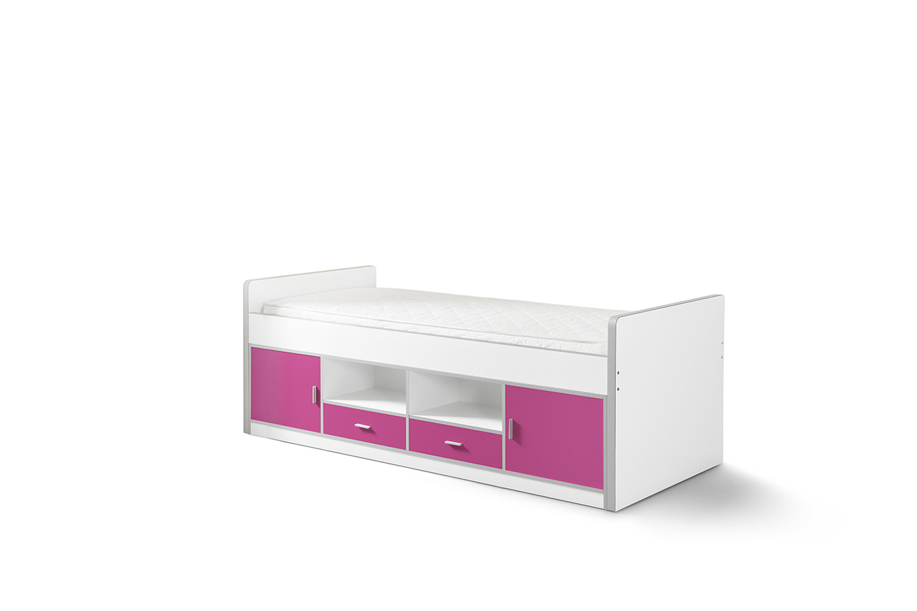 LUCEVI - Bonny Kajuitbed + Lattenbodem - Roze - 90x200 cm