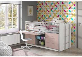 LUCEVI - Bonny 95 Halfhoogslaper 90x200cm - Lichtroze